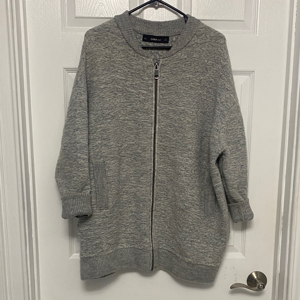 Zara Gray Bomber Jacket unisex L